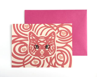 Cute Cat Heart Card