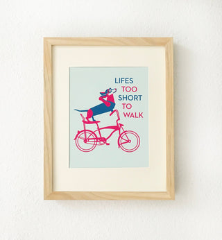 Dachshund on a Bike Art Print
