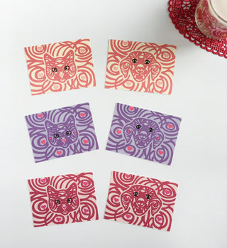 Cat and Dog Valentine Cards - Set of 6