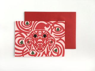 Dog card, Dog Christmas card, Dog greeting card, Dog holiday card, Dog postcard, modern dog art, dog art print, gifts for dog lover, dog