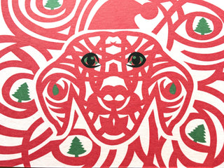 Dog card, Dog Christmas card, Dog greeting card, Dog holiday card, Dog postcard, modern dog art, dog art print, gifts for dog lover, dog