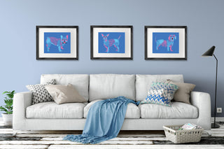 Dog print set of 3 - Dachshund, French Bulldog, Chihuahua Art Prints