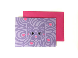 Cute Cat Heart Card