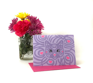 Cute Cat Heart Card