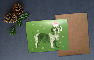 Dachshund Santa Holiday Card