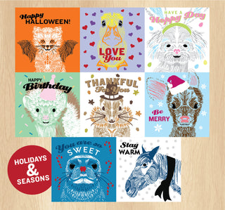 Set of 8 Printable Lunchbox Note Cards - Holidays & Season