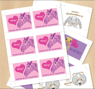 Set of 4 Printable Valentines cards