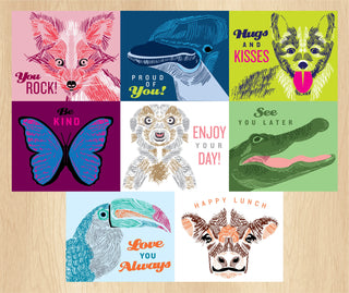 Set of 24 Printable Lunch Box Note Cards - Part 1