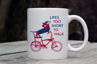Dachshund "Life's Too Short To Walk" Bicycle Mug