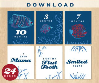 Printable Fish Baby Milestone Cards