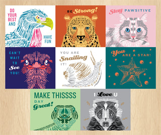 Set of 8 Printable Lunchbox Note Cards - Animal 6