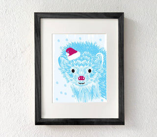 Hedgehog Holiday Art Print