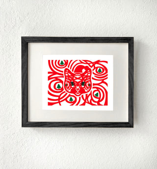 Holiday Cat Art Print