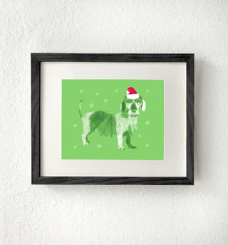 Santa Dachshund Art Print