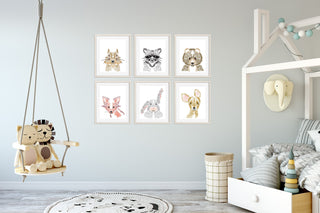 Woodland Animal Nursery Art Prints - Set of 6