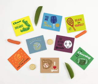 Set of 24 Printable Lunchbox Notecards - Sports, Food, Ocean themes